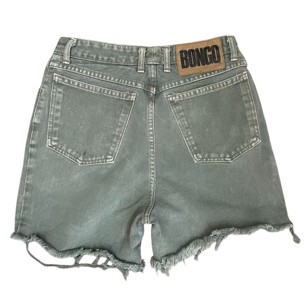 Vintage 90s Bongo High Rise Mom Khaki Green Denim Shorts Size 11